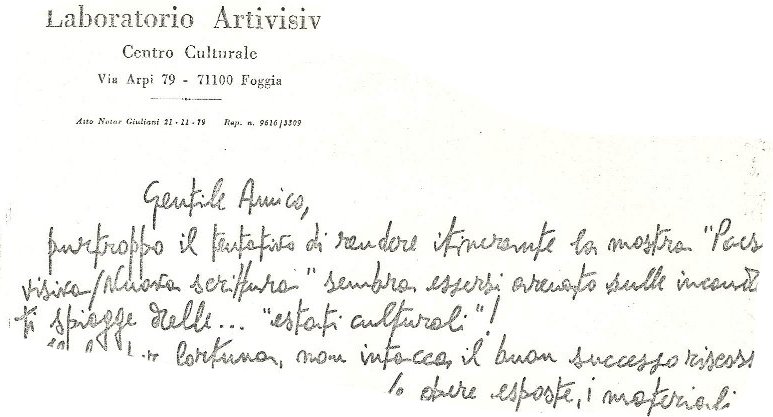 lettera di Guido Pensato